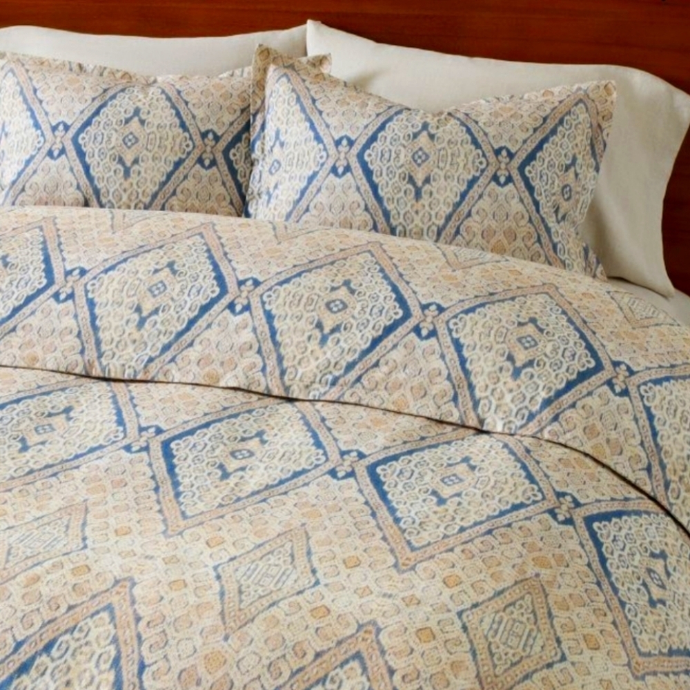 ❤️BUY 2 GET 1 FREE West Elm Peyton Ikat Duvet Cover,Marina Blue,Retail $169.00